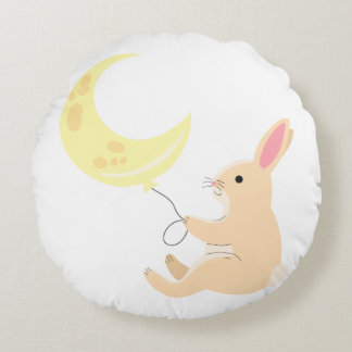 Almofada Redonda Travesseiro Balão Bunny & Moon