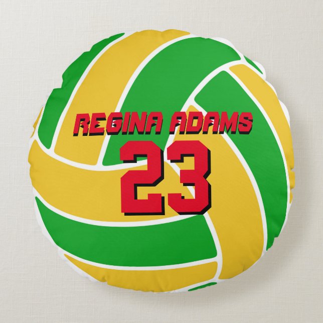 Almofada Redonda Travesseiro Brasil da Equipe de Esportes de Voleib (Frente)