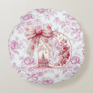 Almofada Redonda Travesseiro Chinoiserie Round Rosa claro Pai