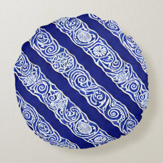 Almofada Redonda Travesseiro circular de Elegância Azul