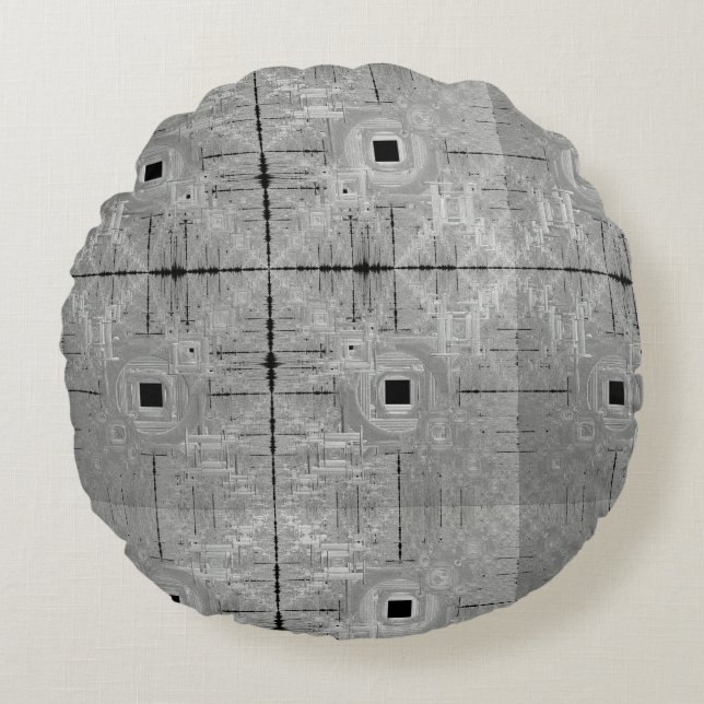 Almofada Redonda Travesseiro circular de serenata prateada (Frente)