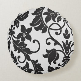 Almofada Redonda Travesseiro circular Floral Impressão preto e bran