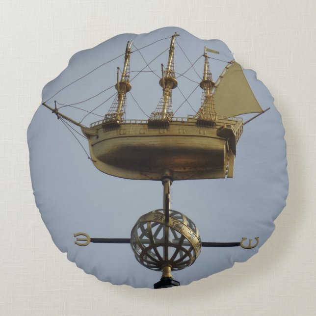 Almofada Redonda Travesseiro circular Rosa de Banda Larga (Verso)