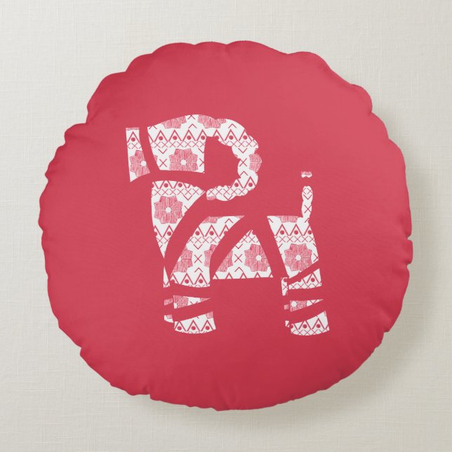 Almofada Redonda Travesseiro da Ronda de Choque de Natal do Knit de (Frente)