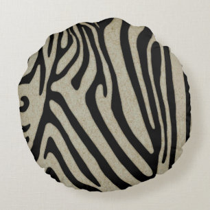 Almofada Redonda Travesseiro da zebra por Leslie Harlow
