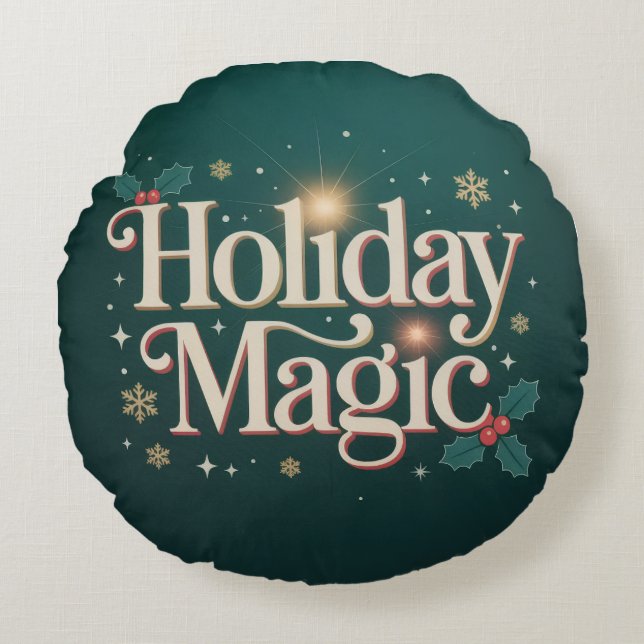 Almofada Redonda Travesseiro das Crianças de Natal | Decoração de F (Frente)