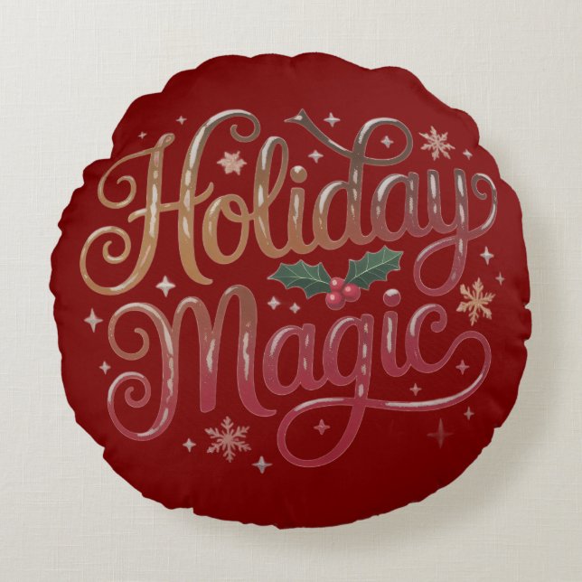 Almofada Redonda Travesseiro das Crianças de Natal | Decoração de F (Frente)