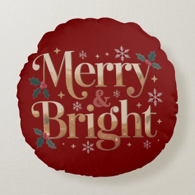 Almofada Redonda Travesseiro das Crianças de Natal | Decoração de F (Frente)