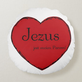 Almofada Redonda Travesseiro de algodão redondo com coração