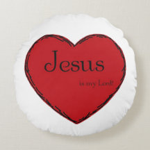 Travesseiro de algodão redondo com coração