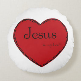 Almofada Redonda Travesseiro de algodão redondo com coração