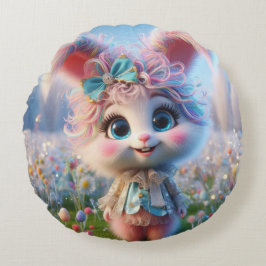 Almofada Redonda Travesseiro de Bunny Inverno