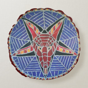 Almofada Redonda Travesseiro de Corpsewood Baphomet