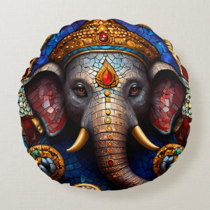 Almofada Redonda Travesseiro de Cushion do Elefante Azul Cute Ganes