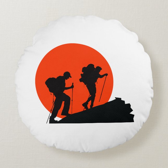 Almofada Redonda travesseiro de designer legal que eu amo caminhar (Frente)