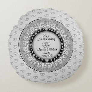 Almofada Redonda Travesseiro de Destaque de Aniversário de Casament