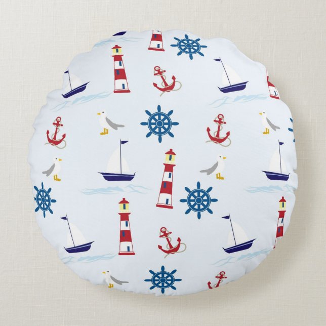 Almofada Redonda travesseiro de ênfase do estilo marinho (Frente)
