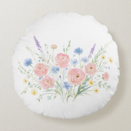 Almofada Redonda Travesseiro de Flor Silvestre Suave Decoração Botâ