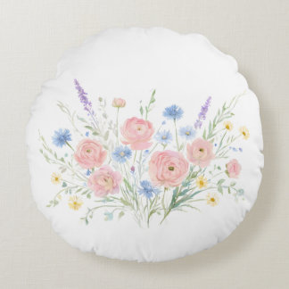 Almofada Redonda Travesseiro de Flor Silvestre Suave Decoração Botâ