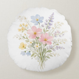 Almofada Redonda Travesseiro de Flores Suaves Decoração Floral Prim