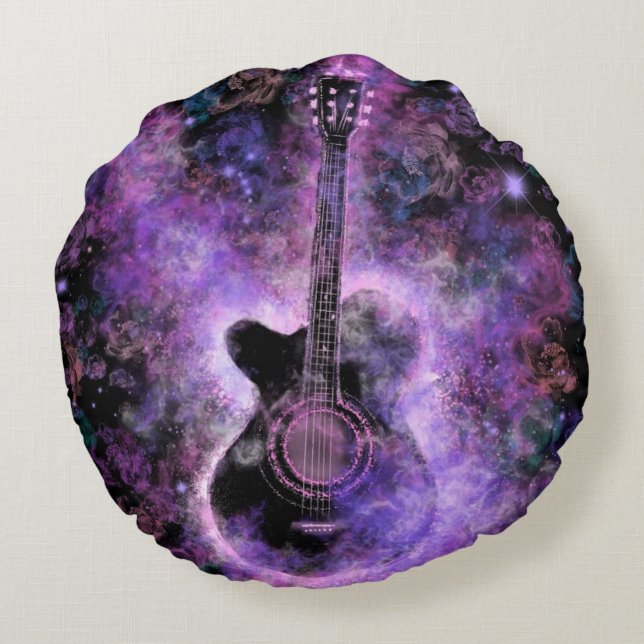 Almofada Redonda Travesseiro de guitarra (Verso)