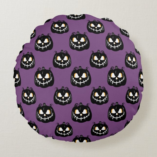 Almofada Redonda Travesseiro de Halloween Scary Pumpkins (Frente)