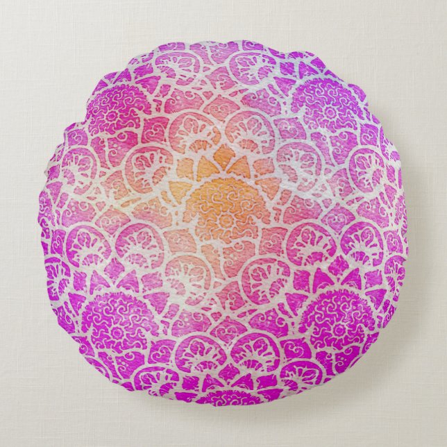 Almofada Redonda Travesseiro de Meditação Lotus Zen (Frente)