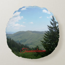 Almofada Redonda Travesseiro de Natal da Montanha Tannenbaum