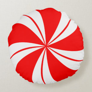 Almofada Redonda Travesseiro de Natal do Red Peppermint Candy