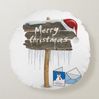 Almofada Redonda Travesseiro de Natal, Feliz Natal