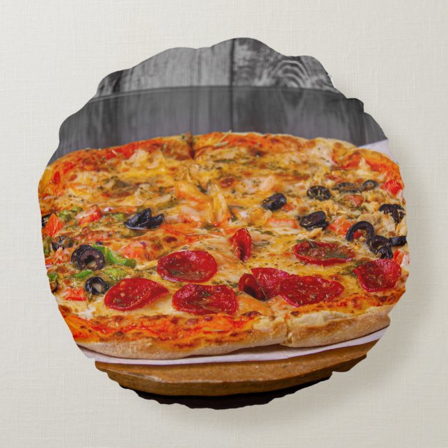 Almofada Redonda travesseiro de pizza (Verso)