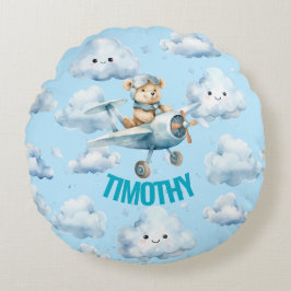 Almofada Redonda Travesseiro de Urso de Teddy Blue Pilot