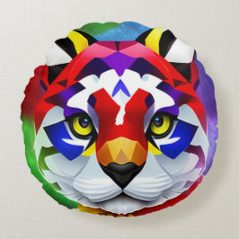 Almofada Redonda Travesseiro decorativo azul redondo de Gato de Ale