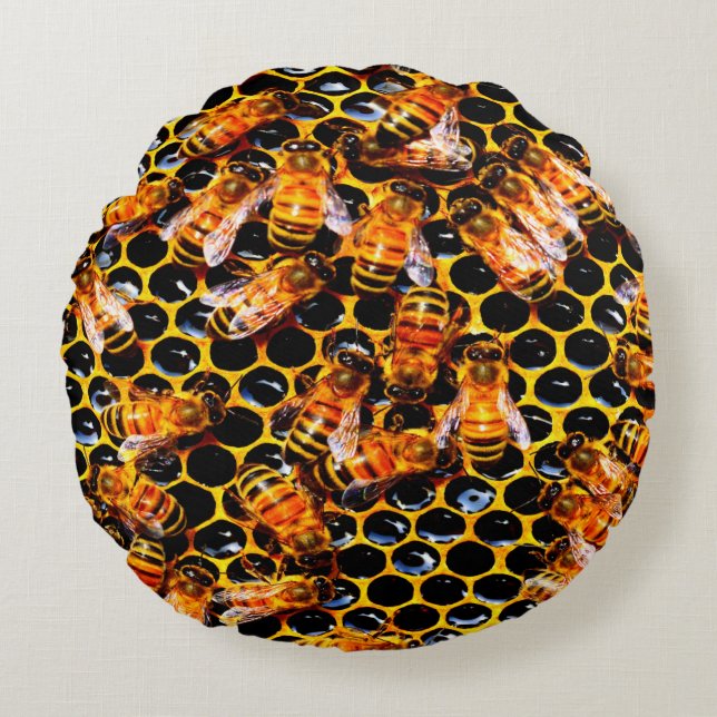 ALMOFADA REDONDA TRAVESSEIRO DECORATIVO BEE (Frente)