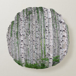 Almofada Redonda Travesseiro decorativo da Floresta de Birch