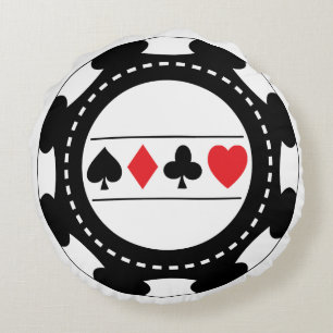 Almofada Redonda Travesseiro decorativo da microplaqueta do casino