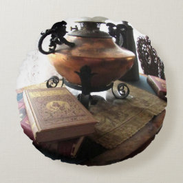 Almofada Redonda Travesseiro decorativo da sala de leitura Vintage