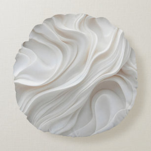 Almofada Redonda Travesseiro Decorativo das Ondas Brancas Redondas