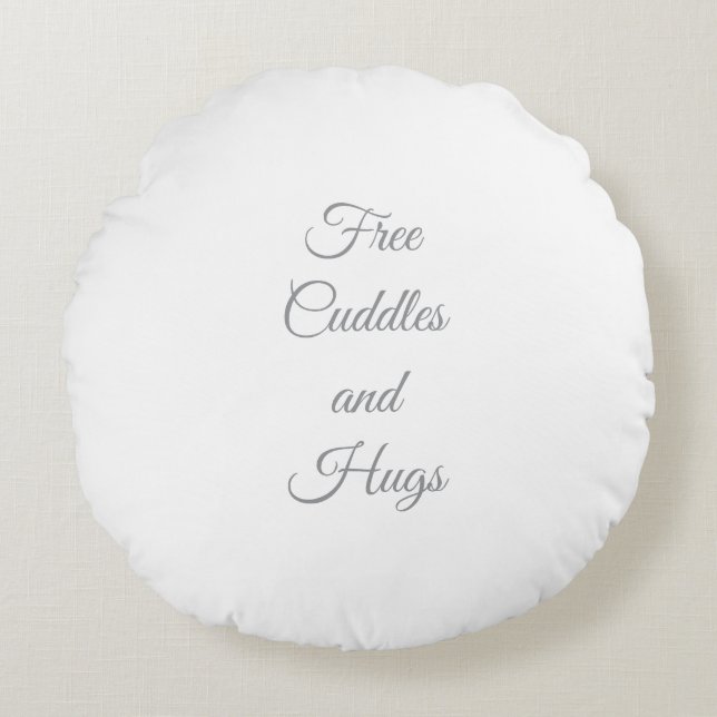 Almofada Redonda Travesseiro decorativo de abraços e abraços sem gr (Frente)