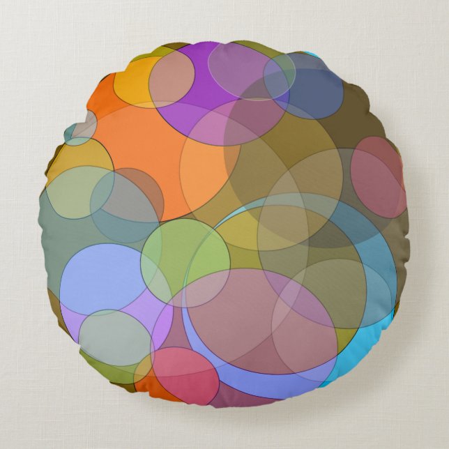 Almofada Redonda Travesseiro decorativo de algodão redondo OKIO | m (Frente)