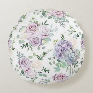 Almofada Redonda Travesseiro decorativo de algodão Rosa Round da Pr