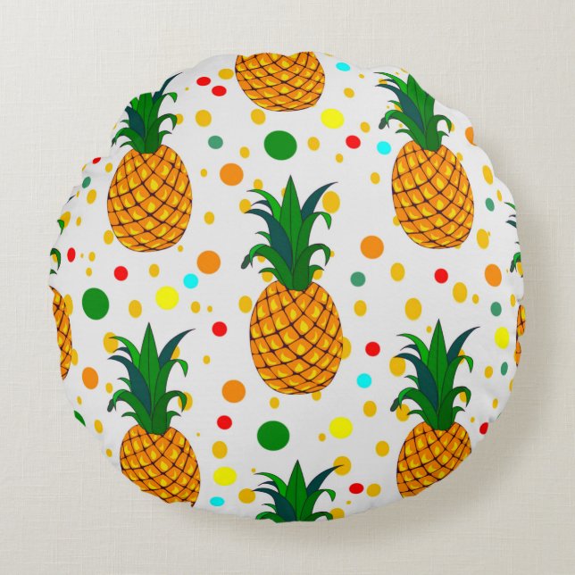 Almofada Redonda travesseiro decorativo de ananás 2 (Frente)