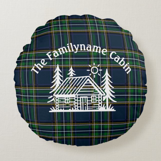 Almofada Redonda Travesseiro decorativo de Cabine da Família Person (Frente)