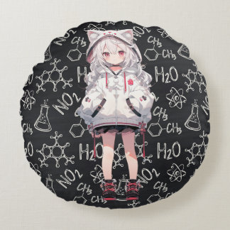 Almofada Redonda Travesseiro decorativo de Fórmula Química Anime Ne