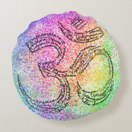 Almofada Redonda Travesseiro decorativo De Meditação Do Rainbow Om