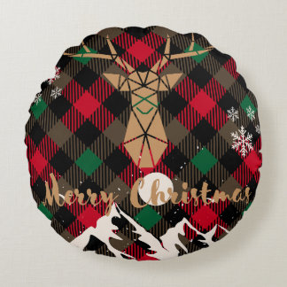 Almofada Redonda Travesseiro decorativo de Natal para a Xadrez de R