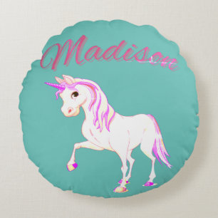 Almofada Redonda Travesseiro decorativo de Nome Personalizado "Madi