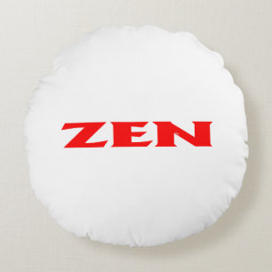 Almofada Redonda Travesseiro decorativo de poli branco vermelho Zen