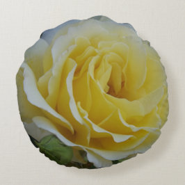 Almofada Redonda Travesseiro decorativo de rosa branco e amarelo