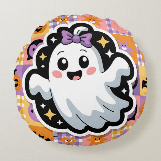 Almofada Redonda Travesseiro decorativo do adesivo de patch Ghost K
